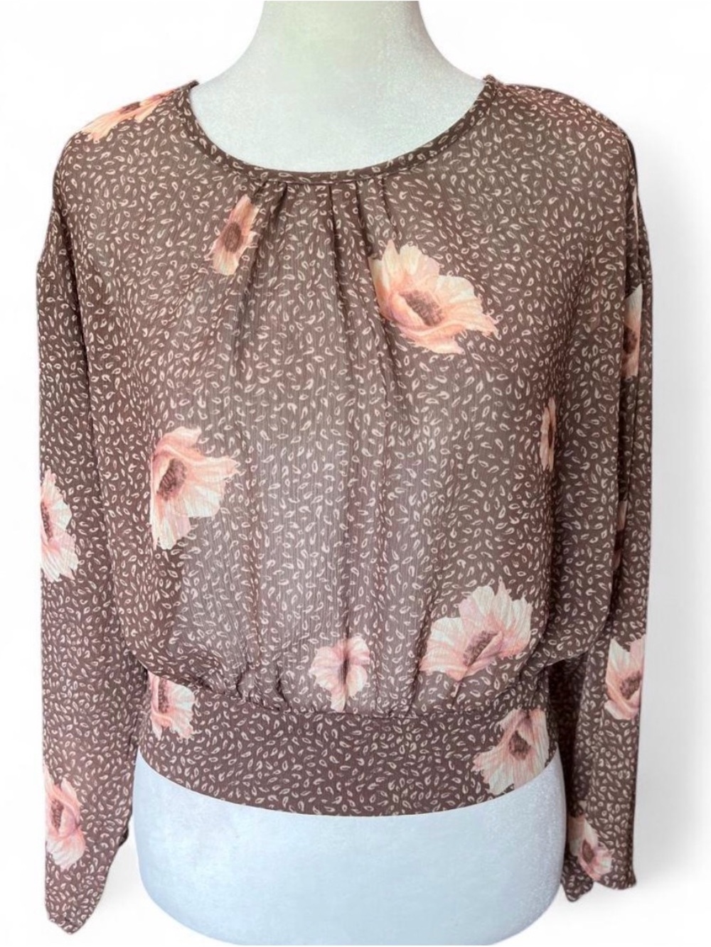 Women's Brown Floral Blouse